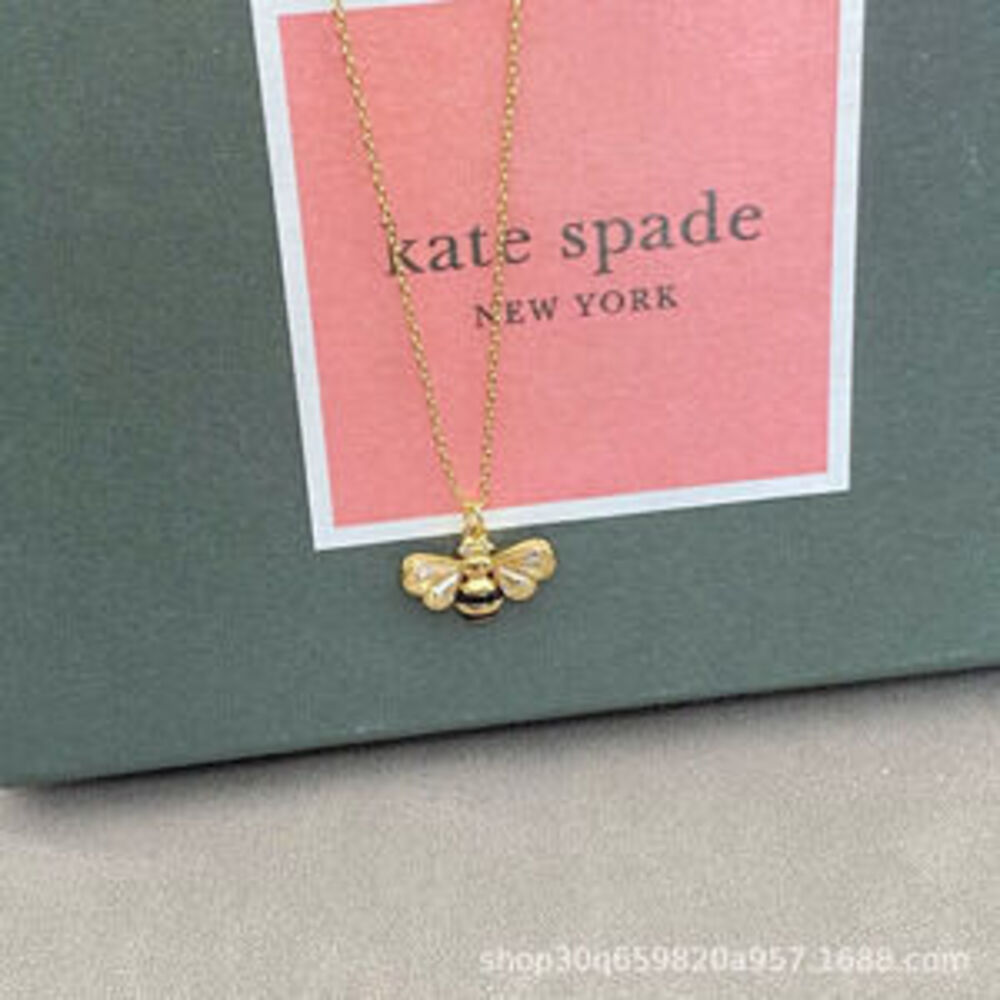 kate spade Bee Enamel Teardrop Zircon Choker Necklace Forest